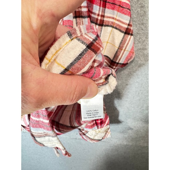 Croft & Barrow Flannel Shirt Plaid Button‎ Up Long Sleeve Red White XXL - Picture 5 of 15